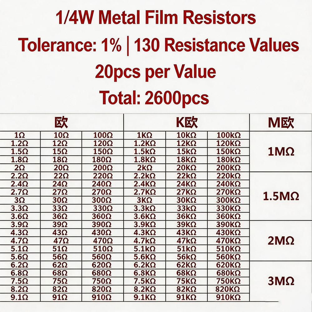 2600pcs Metal Film Resistors A - Diy Electronics Components Kit review and price